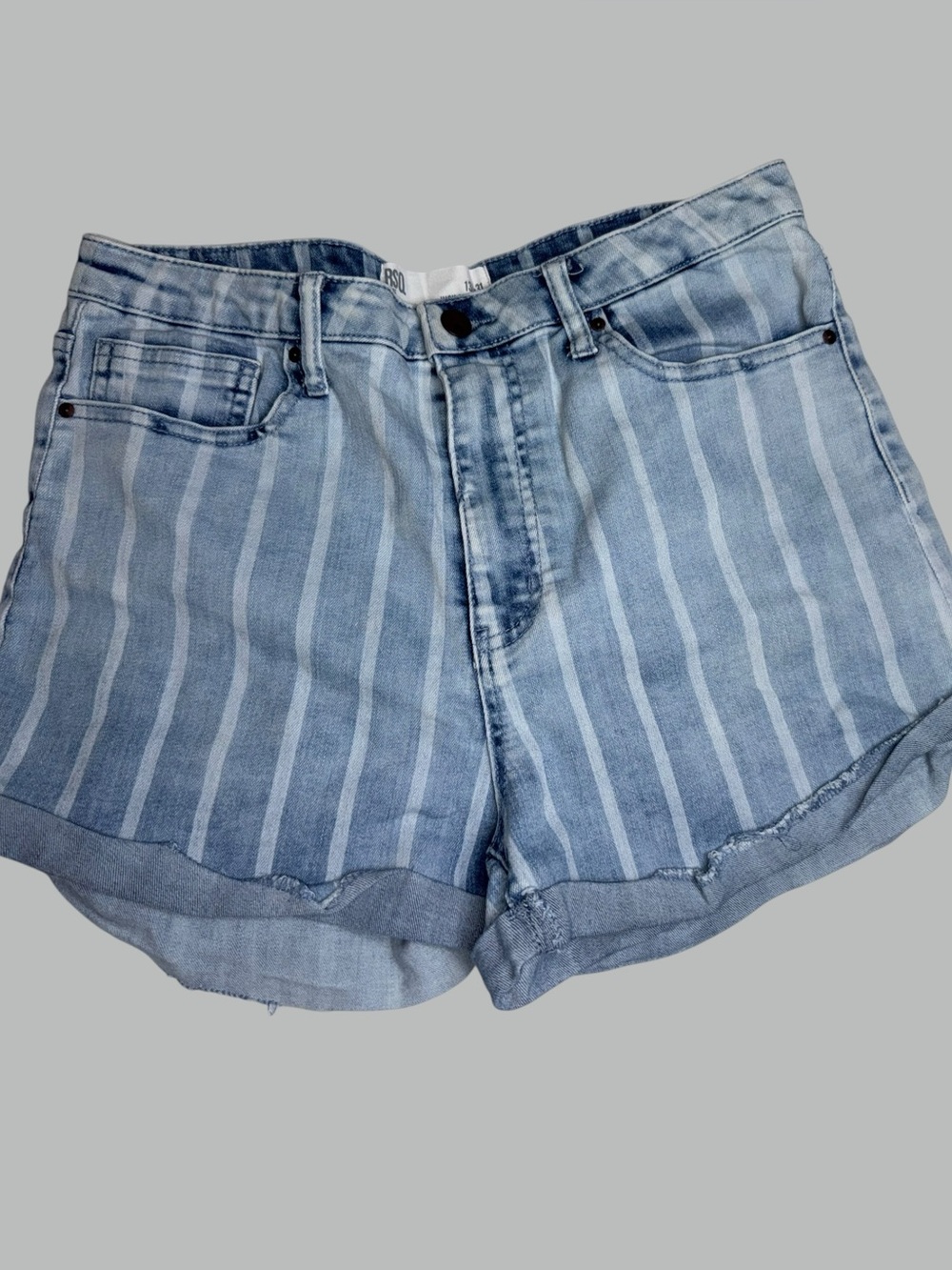RSQ High Rise Cuff Striped Shorts 13/31
